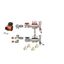 (2 PORT) Water Underfloor Heating Kit 1 - 12 Ports with Pump and Blending Valve Set