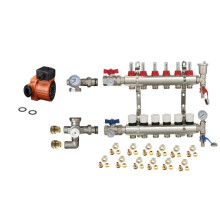 (6 PORT) Water Underfloor Heating Kit 1 - 12 Ports with Pump and Blending Valve Set