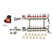 (8 PORT) Water Underfloor Heating Kit 1 - 12 Ports with Pump and Blending Valve Set