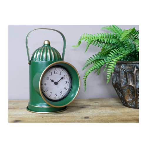 Railway Carriage Lantern Inspired Desk Clock | GREEN 2