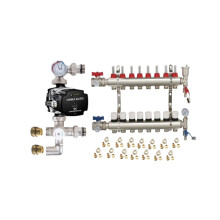 (8 PORT) Water Underfloor Heating Kit 1 - 12 Ports with Pump and Blending Valve Set