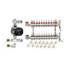 (11 PORT) Water Underfloor Heating Kit 1 - 12 Ports with Pump and Blending Valve Set