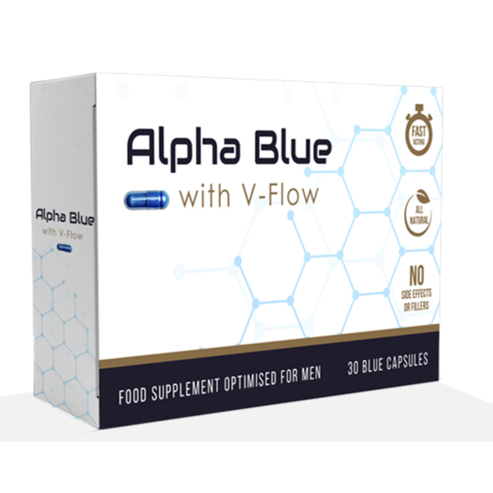 Alpha Blue with V Flow, Sex Pills, V Pills, Optimised for Men, 30 Blue cap, Libido Support, Natural and Herbal