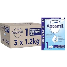 Aptamil 1 First Baby Milk Powder, From Birth, 1.2K (Pack of 3)