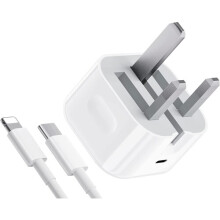20W PD USB-C Fast Charger UK Plug with 1m Lightning Cable - PD 3.0 Fast Charge for iPhone 12/11 and USB-C Devices