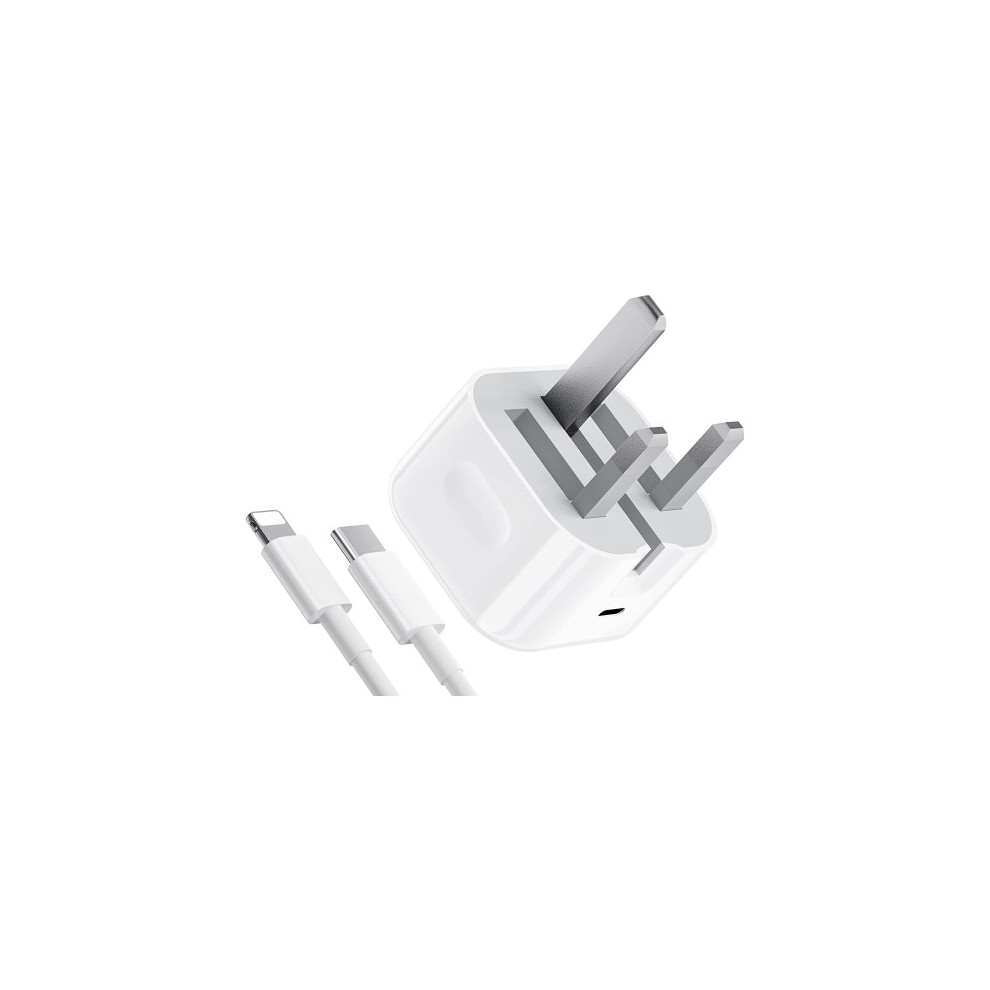 For iPhone Fast Charger 20W PD 3.0 USB C Fast Charger Plug with 1M USB C to Charging