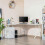 (White) Computer Desk Storage Side Cabinet Corner Table 10