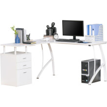 (White) Computer Desk Storage Side Cabinet Corner Table
