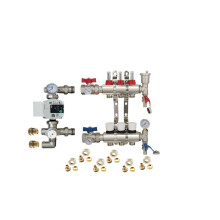 (3 PORT) Water Underfloor Heating Kit 1 - 12 Ports Manifold with Pump and Blending Valve Set