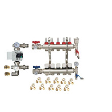 (5 PORT) Water Underfloor Heating Kit 1 - 12 Ports Manifold with Pump and Blending Valve Set