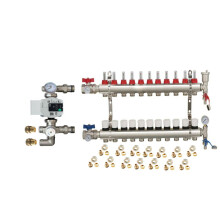 (11 PORT) Water Underfloor Heating Kit 1 - 12 Ports Manifold with Pump and Blending Valve Set
