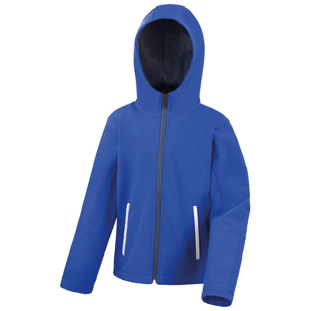 (13-14 Years, Royal Blue/Black) Result Core Childrens/Kids TX Performance Hooded Soft Shell Jacket