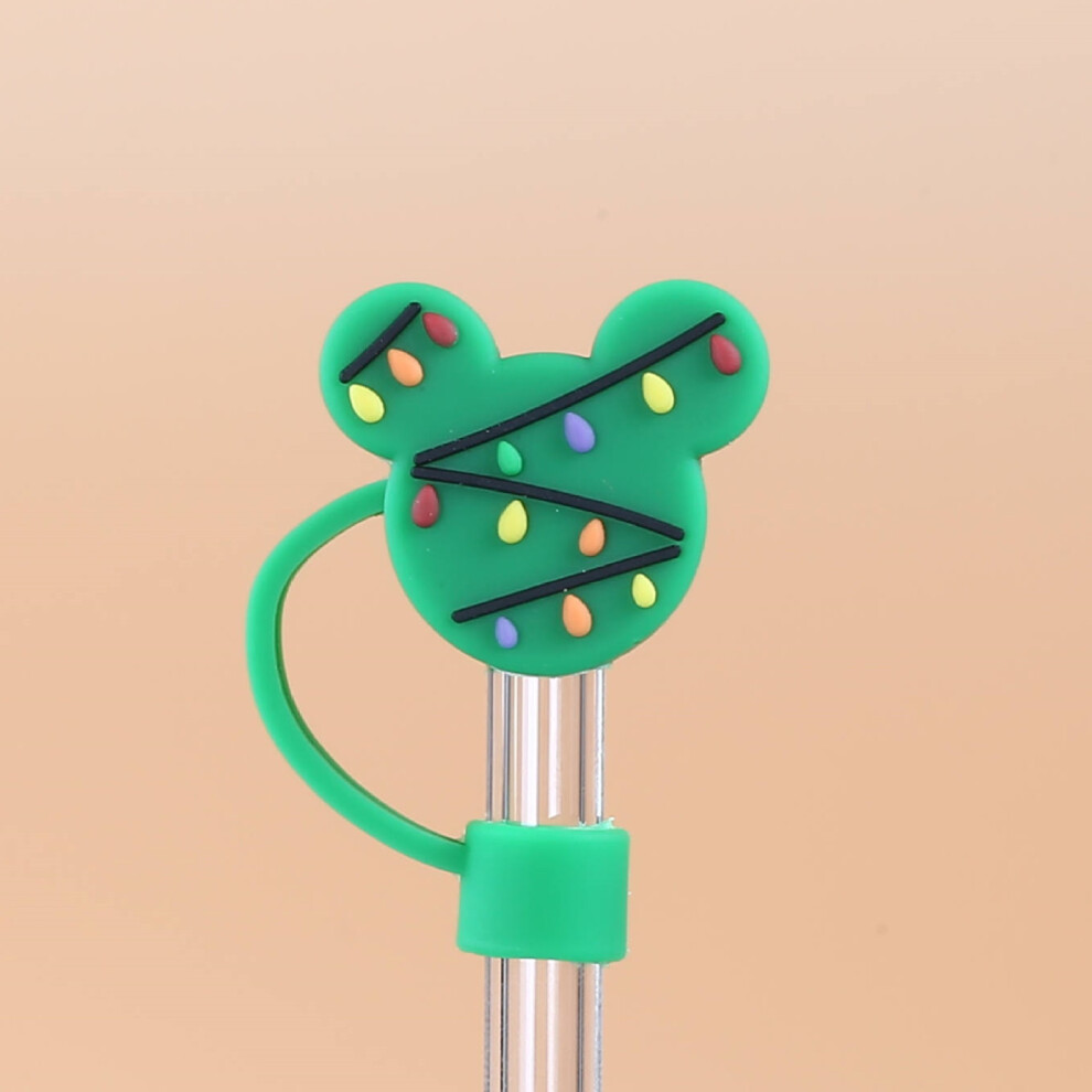 (10mm green rice ride) 10mm glass straw cap dust cover stainless steel straw dust cover anti-dust plug 10mm large diameter (4 pieces  enjoy 50% postag