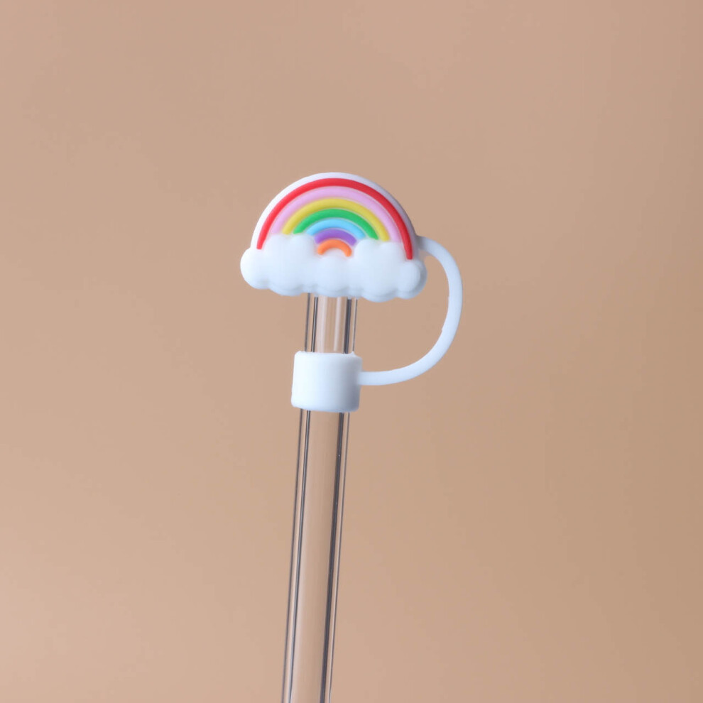 (10mm rainbow) Stanly straw cover dust cover stainless steel straw dust cover 10mm large diameter straw plug (50% postage for 4 pieces)