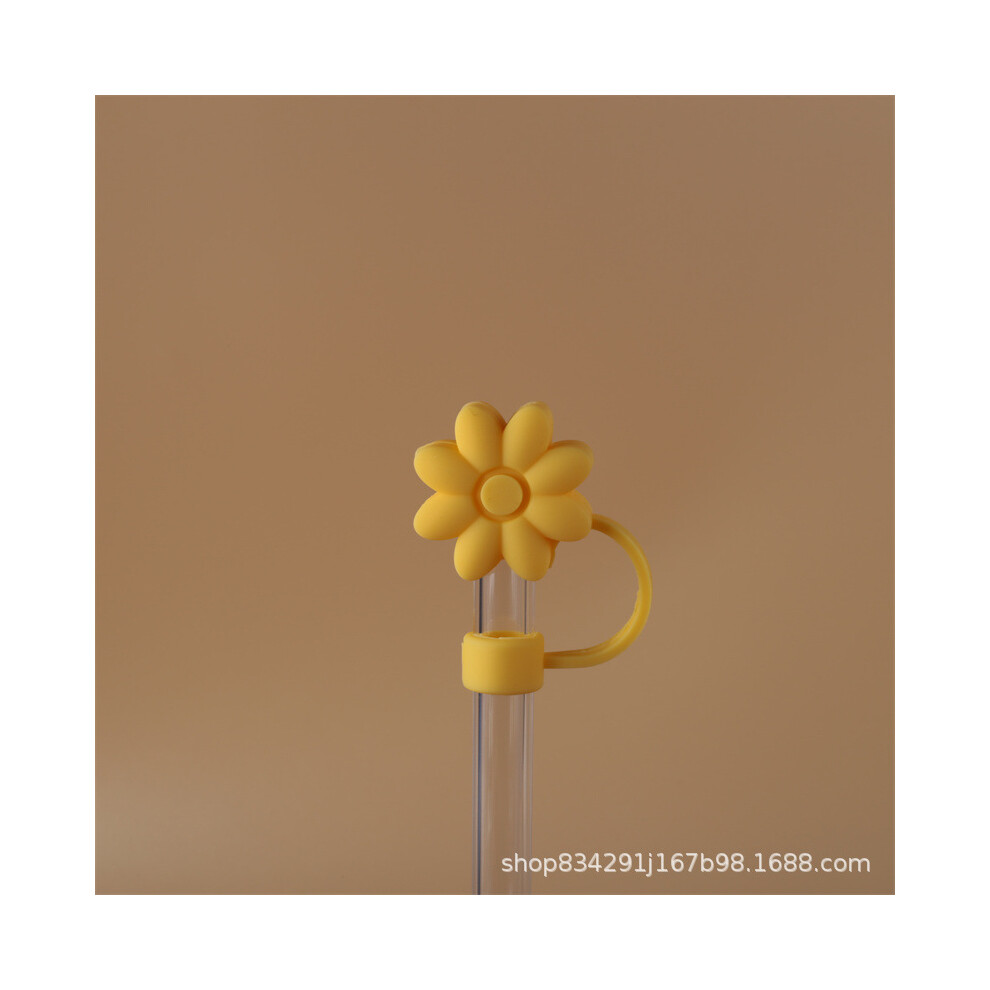 (10mm yellow lotus) Stanly straw cover dust cover stainless steel straw dust cover 10mm large diameter straw plug (50% postage for 4 pieces)