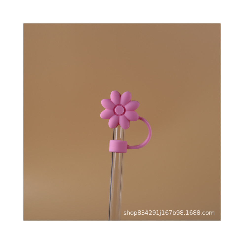 (10mm pink lotus) Stanly straw cover dust cover stainless steel straw dust cover 10mm large diameter straw plug (50% postage for 4 pieces)