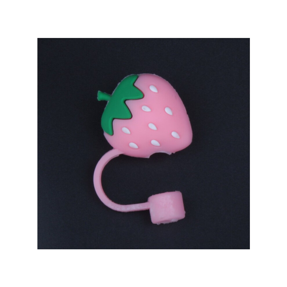 (10mm pink strawberry) Stanly straw cover dust cover stainless steel straw dust cover 10mm large diameter straw plug (50% postage for 4 pieces)