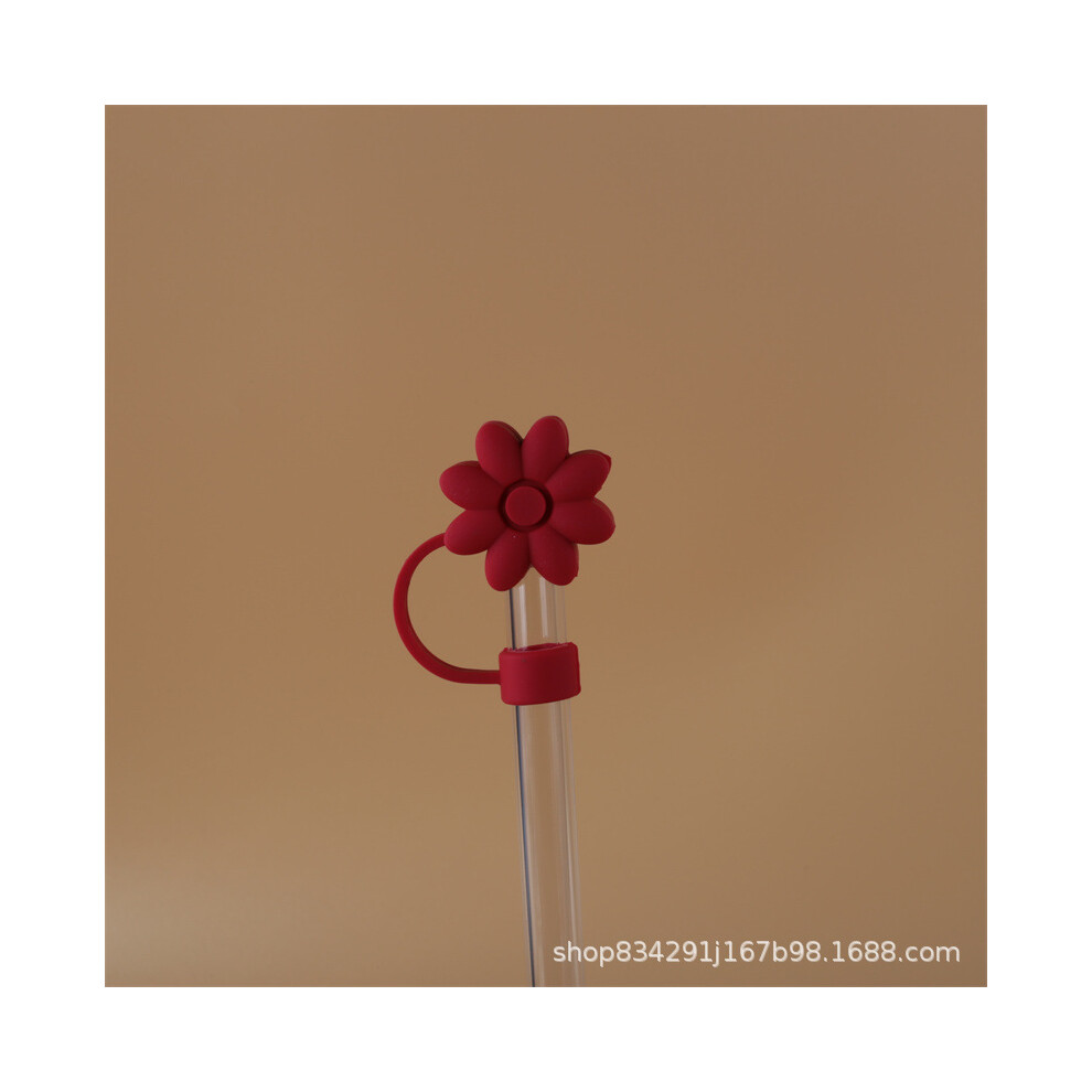 (10mm red lotus) Stanly straw cover dust cover stainless steel straw dust cover 10mm large diameter straw plug (50% postage for 4 pieces)