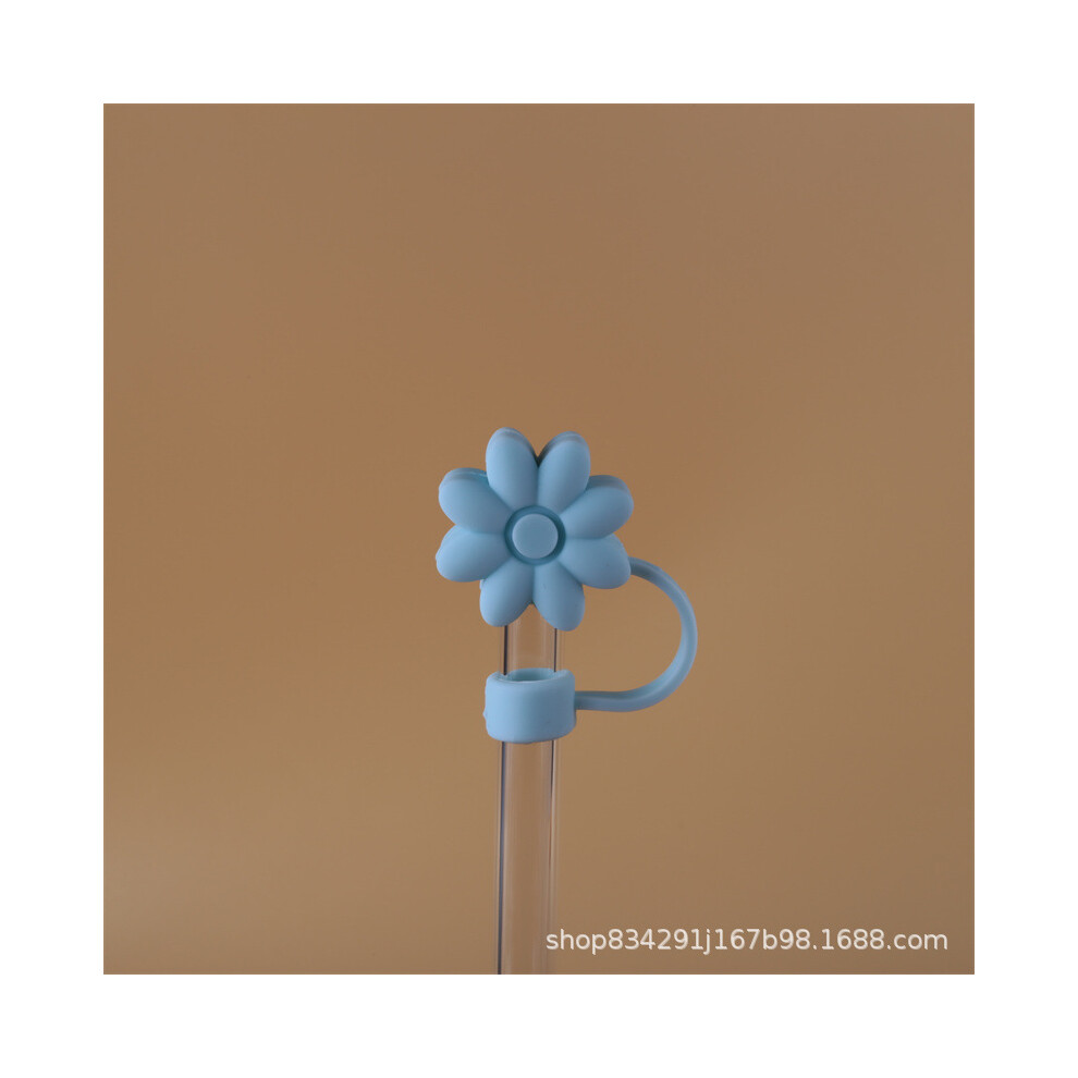 (10mm blue lotus) Stanly straw cover dust cover stainless steel straw dust cover 10mm large diameter straw plug (50% postage for 4 pieces)