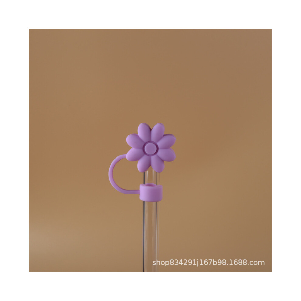 (10mm purple lotus) Stanly straw cover dust cover stainless steel straw dust cover 10mm large diameter straw plug (50% postage for 4 pieces)