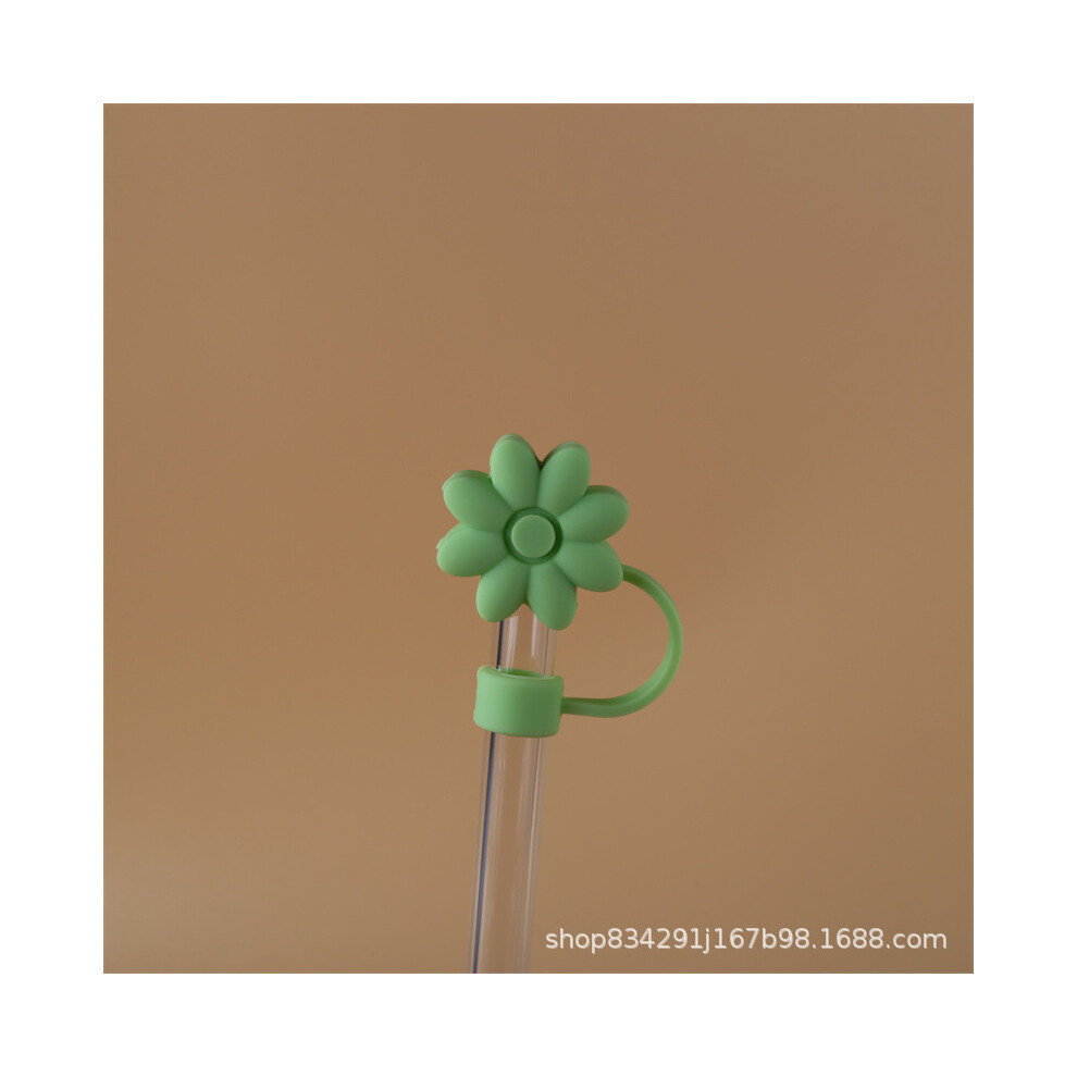 (10mm Green Lotus) Stanly straw cover dust cover stainless steel straw dust cover 10mm large diameter straw plug (50% postage for 4 pieces)