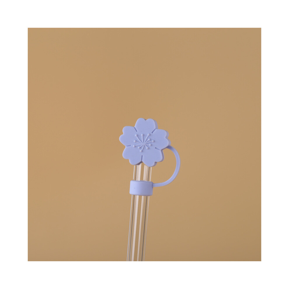 (10mm purple cherry blossom) Stanly straw cover dust cover stainless steel straw dust cover 10mm large diameter straw plug (50% postage for 4 pieces)