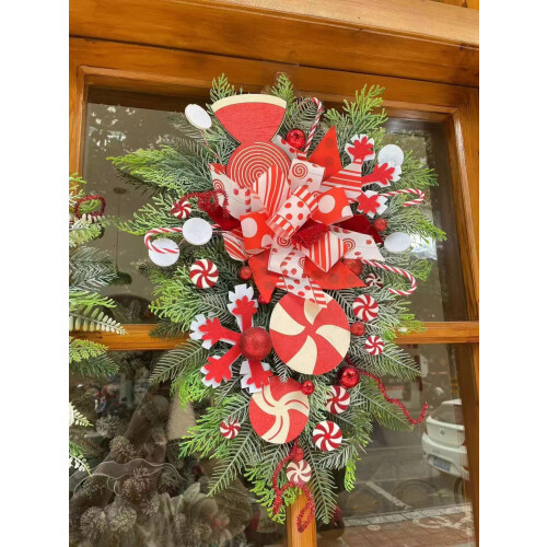 Weihnachtskranz Girlande Zuckerstange Bogen Ornament Weihnachten 2