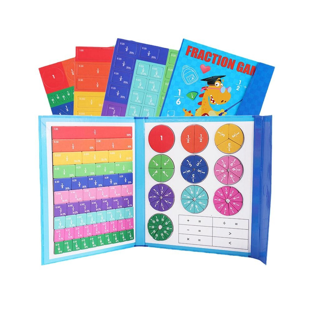 Magnetic Fraction Tiles Children Math Montessori Toys  Fraction Book Set Arithmetic Teaching Aid Kids Educational Learning Toys