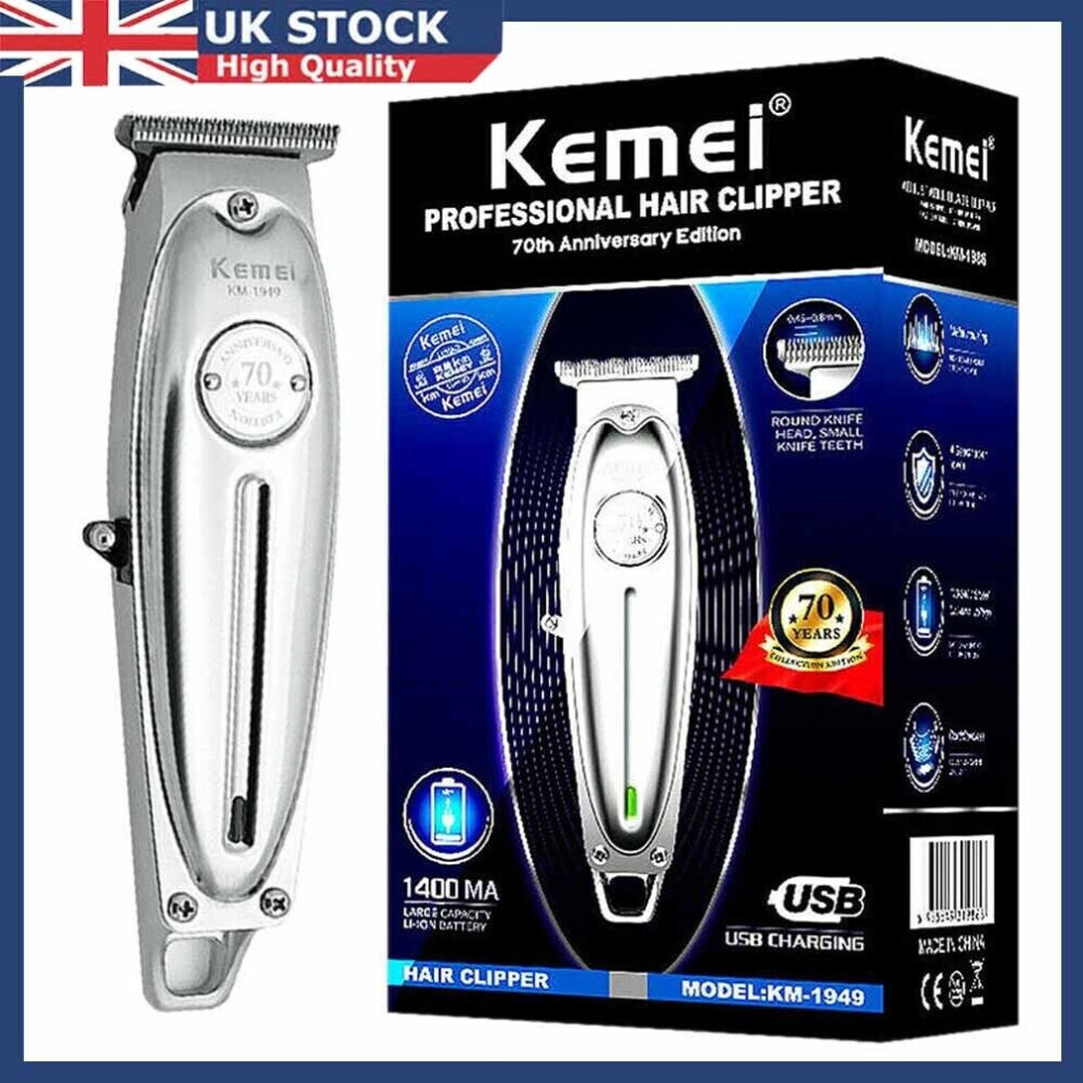 Kemei KM-1949 Mens Electric Hair Clipper Professional Hair Trimmer USB