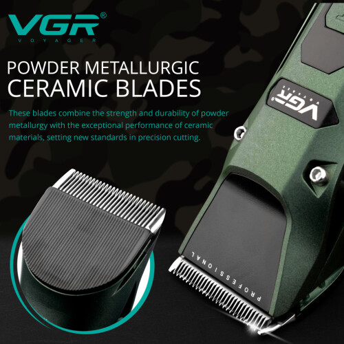 VGR Hair Clippers Άνδρες Επαγγελματικό ηλεκτρικό trimmer γενειάδας Κεραμικό 2