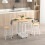 Homcom HOMCOM 3pc Wooden Kitchen Cart Trollet Table Folding Stools Space-saving 3