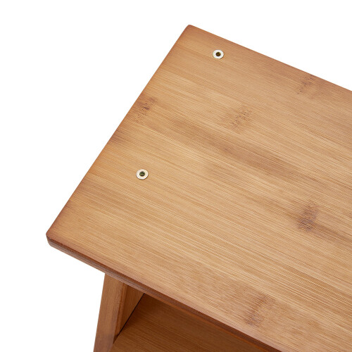 Living And Home Wooden Nightstand Storage Cabinet with Shelf 2