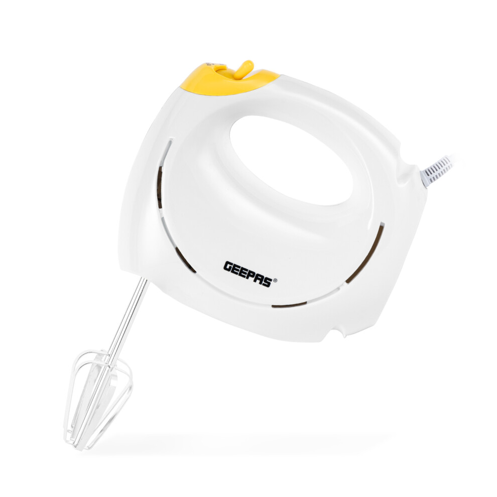 Geepas 150W Electric Hand Mixer Food Whisk For Baking 7 Speeds, White