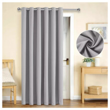 (SILVER GREY, 66 x 84 DOOR CURTAIN) Thermal Insulated CurtainsRing Top