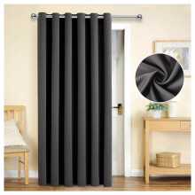 (GREY, 66 x 84 DOOR CURTAIN) Thermal Insulated CurtainsRing Top
