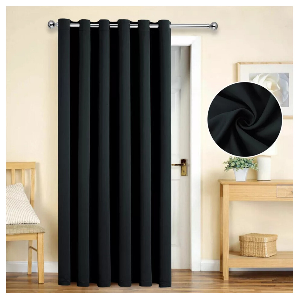 Supreme Bedding Ltd (, 66 X 84 Door Curtain) Thermal Insulated Curtainsring Top Black