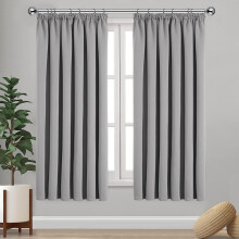 (SILVER, 66 x 54) Thermal Insulated Curtains Ring Top