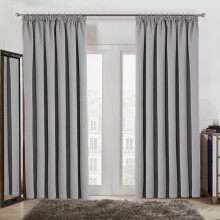 (SILVER, 66 x 72) Thermal Insulated Curtains Ring Top
