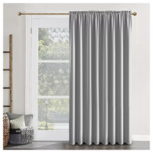 (SILVER, 66 x 84 DOOR CURTAIN) Thermal Insulated CurtainsRing Top