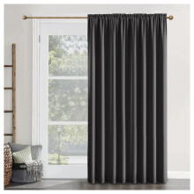 (DARK GREY, 66 x 84 DOOR CURTAIN) Thermal Insulated CurtainsRing Top