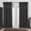 (DARK GREY, 66 x 90) Thermal Insulated Curtains Ring Top 1