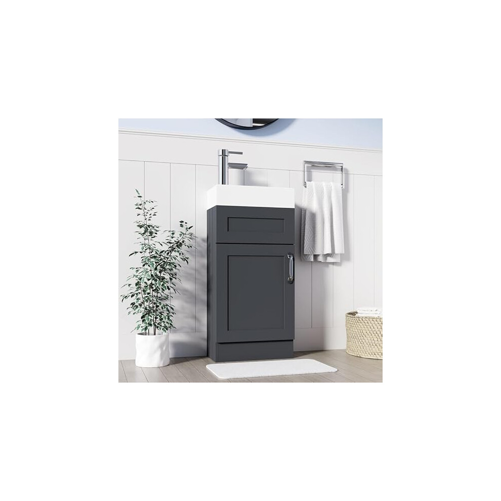 (Crawle Grey 400mm) Floor Standing Bathroom Vanity Unit With Basin