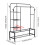 Living And Home Double-Rod Clothes Rack with Shelves and Wheels 6