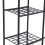 Living And Home Double-Rod Clothes Rack with Shelves and Wheels 3