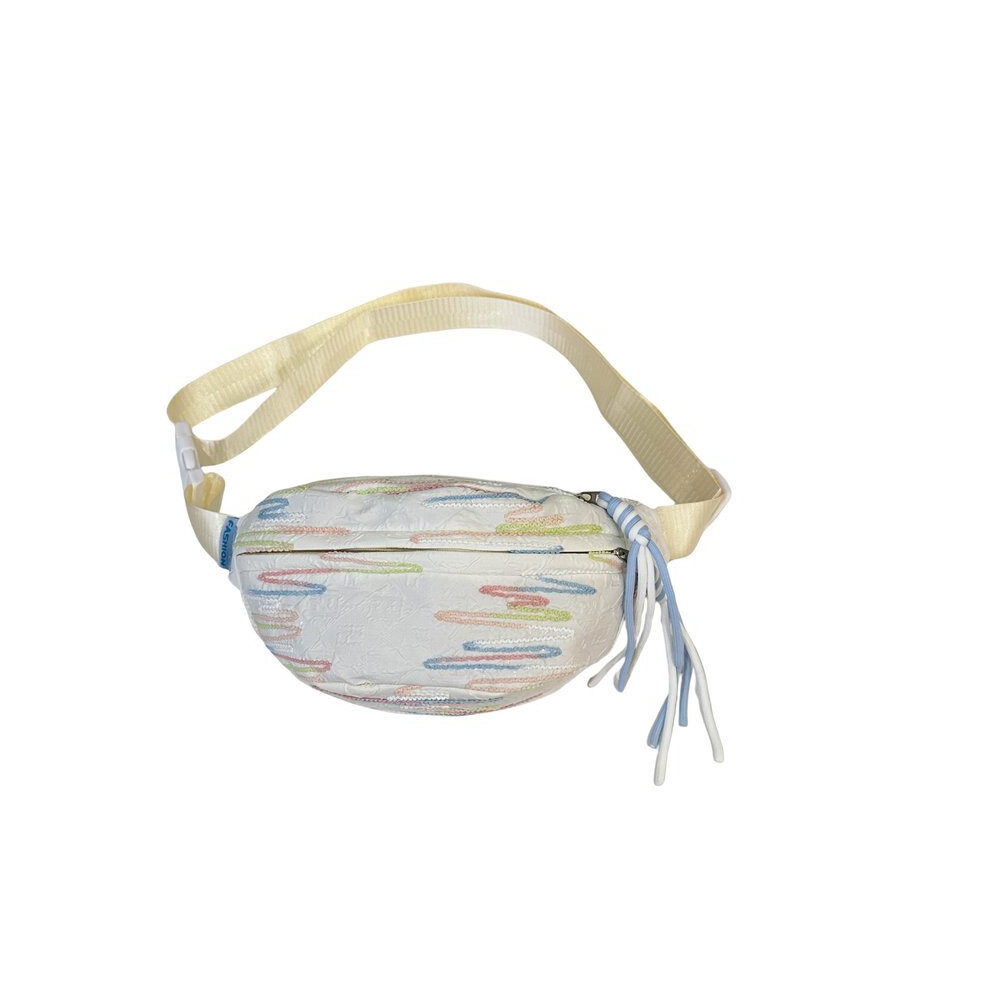 (White) Modern Nylon Lightweight Womens Waist Bag Ideal For Travel And Leisure Activities