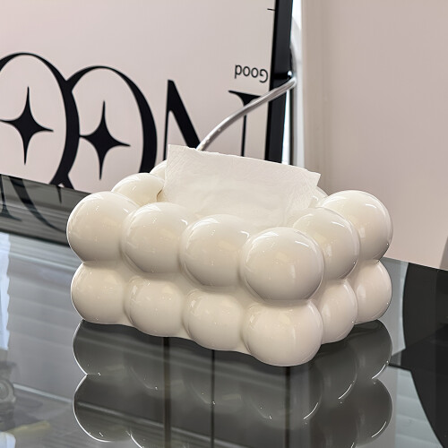 Living And Home (Milk White) Stylish Ceramic Tissue Box 2