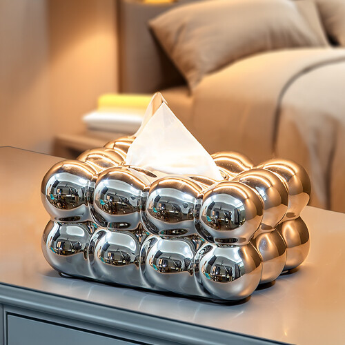 Living And Home (Silver) Stylish Ceramic Tissue Box 2