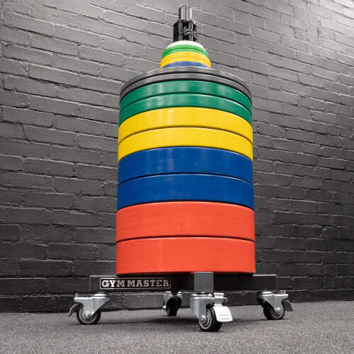 GYM MASTER Olympic Bumper Plate Storage Stacker Trolley 2