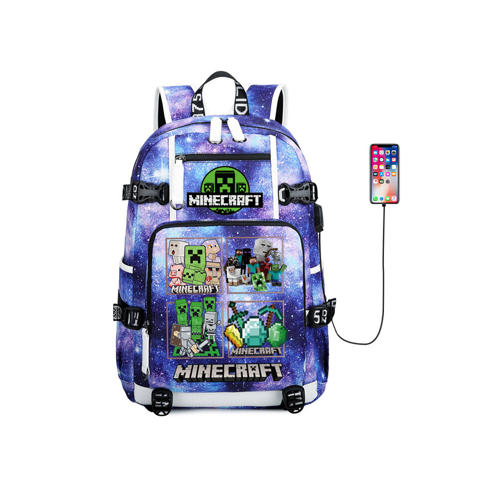 Stbnvf (A9) Minecraft Printed Pattern Student Backpack Large Capacity Travelling Shoulder Bag