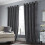 (DARK GREY, 46 x 54) Soft Velvet Curtains Eyelet Ready Made Fully Lined 1
